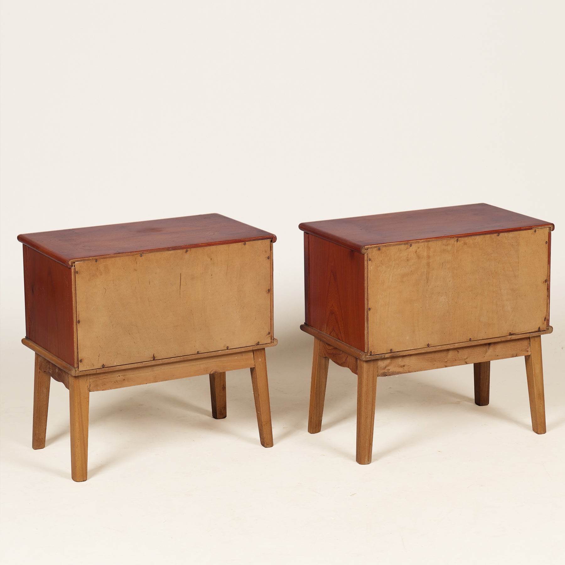 Pair of Mid-Century Danish Yew Bedside Cabinets, 1940s