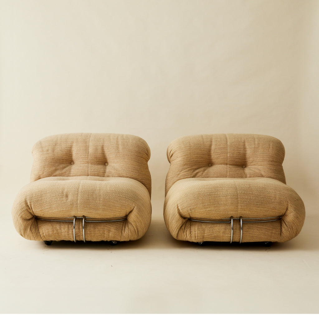 Afra and Tobia Scarpa "Soriana" Lounge Chairs by Cassina, a Pair, 1970's