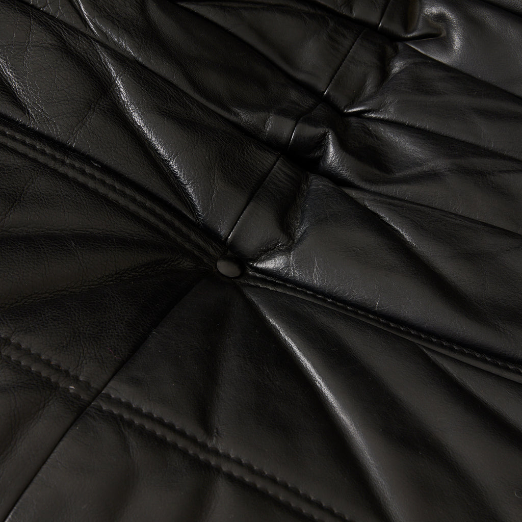Ligne Roset "Togo" 2 person sofa in black leather, 1970's.