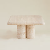 Mario Bellini attributed Travertine Side Table, 1970's