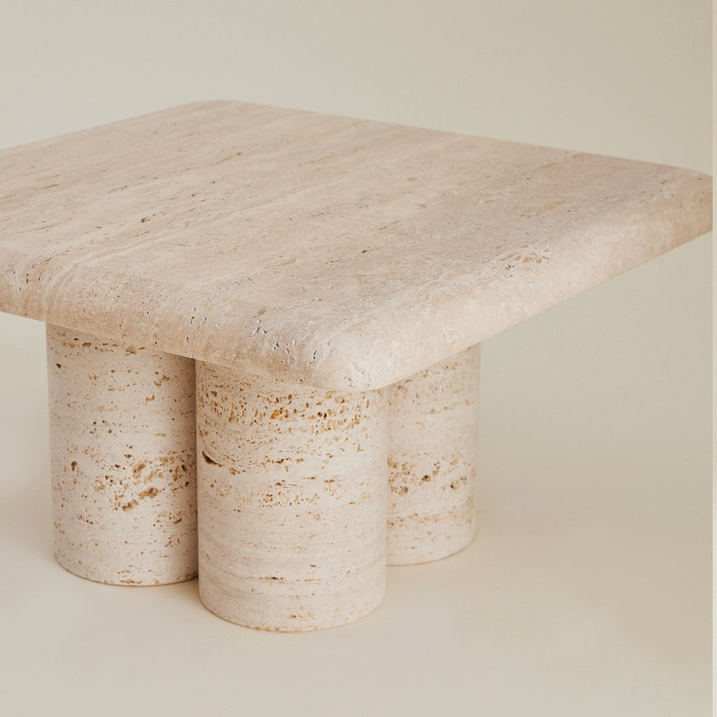 SOLD Mario Bellini attributed Travertine Side Table, 1970's