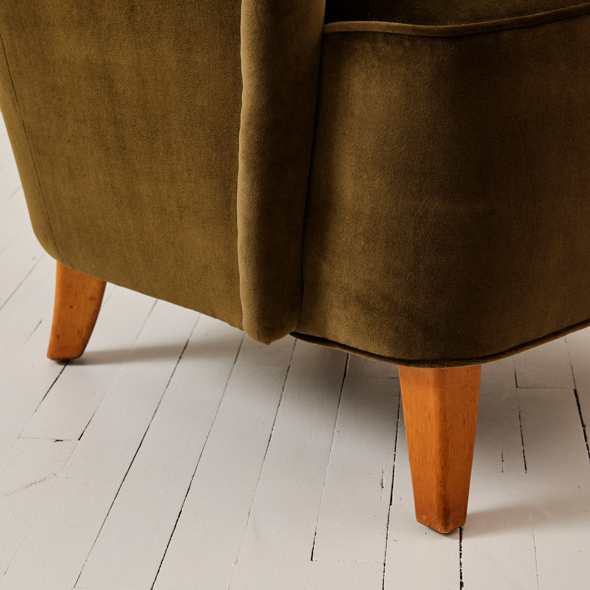 SOLD Danish Mid Century Moder Easy Chairs n in Velvet 1940's, a Pair