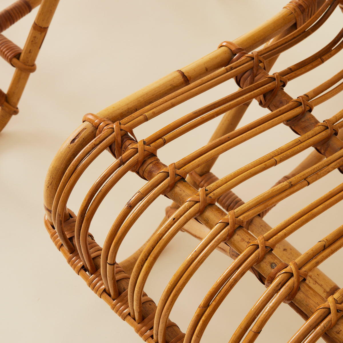 Viggo Boesen Danish Rattan “Fox Chairs”, a Pair, Mid Century, 1960's