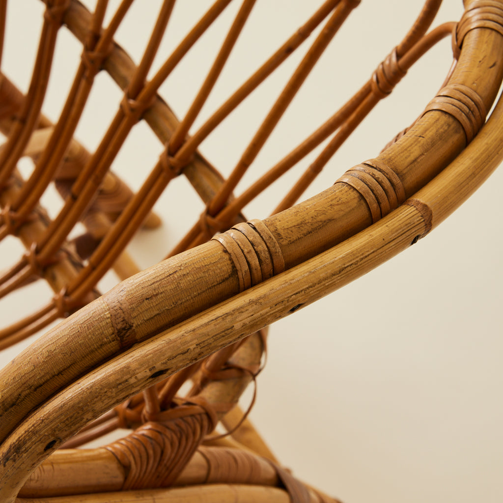 Viggo Boesen Danish Rattan “Fox Chairs”, a Pair, Mid Century, 1960's