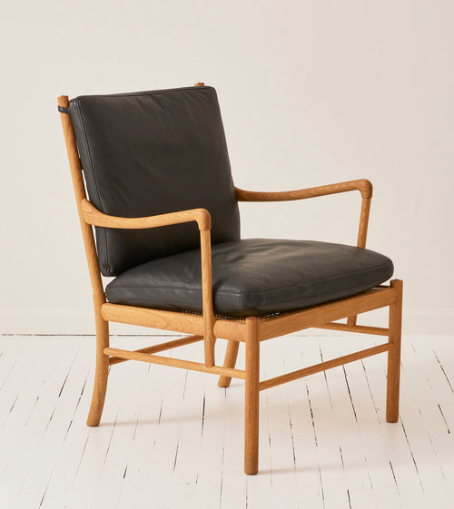 Ole Wanscher OW149  "Colonial" Chair in Oak With Leather Cushions, made by Carl Hansen and Son