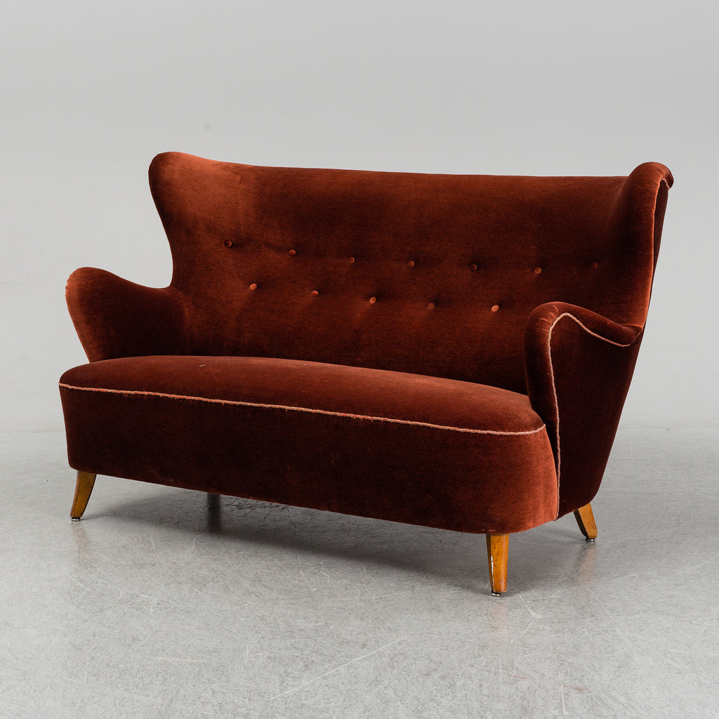 SOLD Swedish Modern Sofa in Velvet