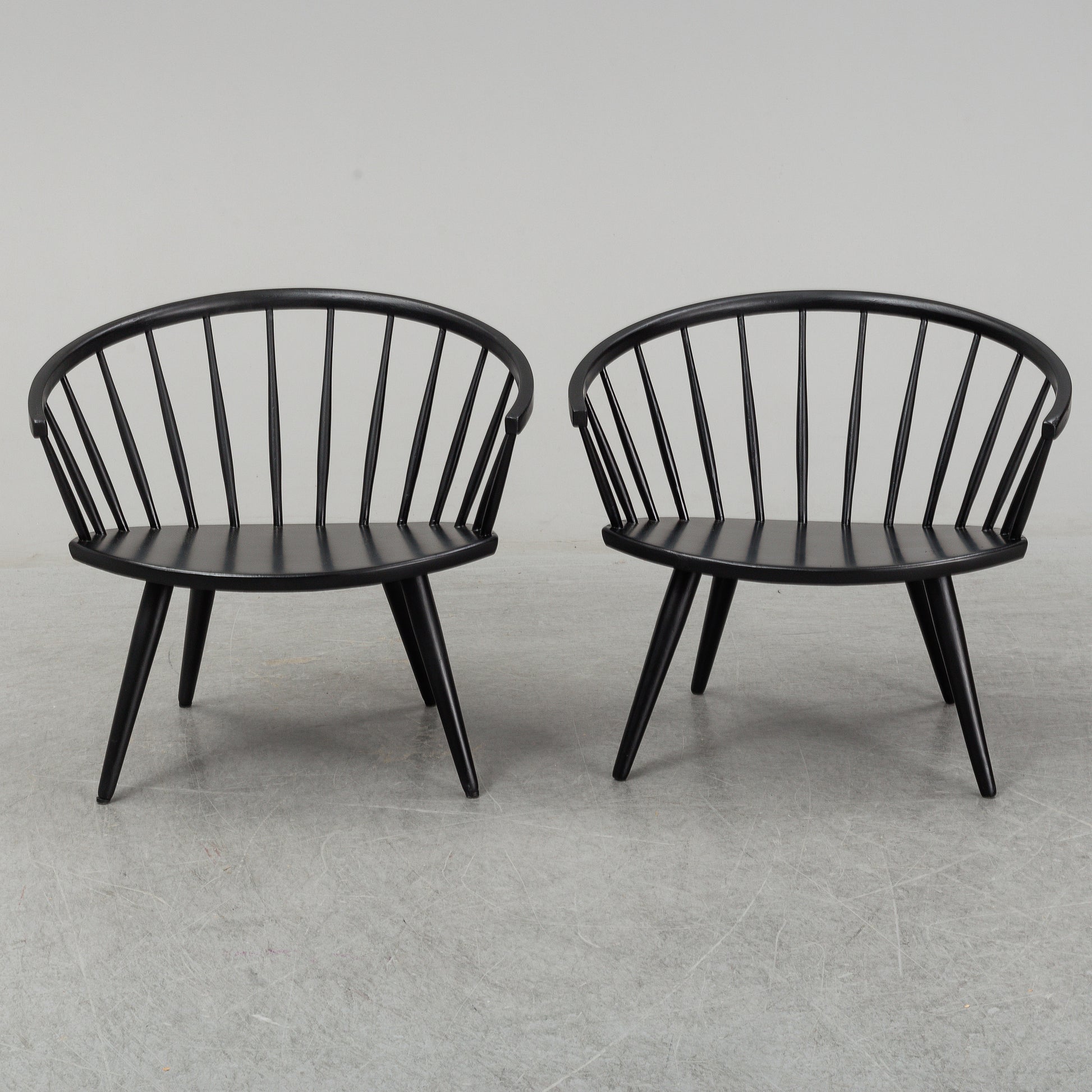 SOLD Swedish Black Spindle Chairs