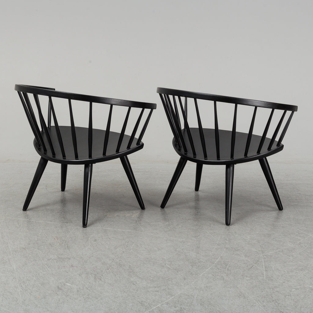 SOLD Swedish Black Spindle Chairs