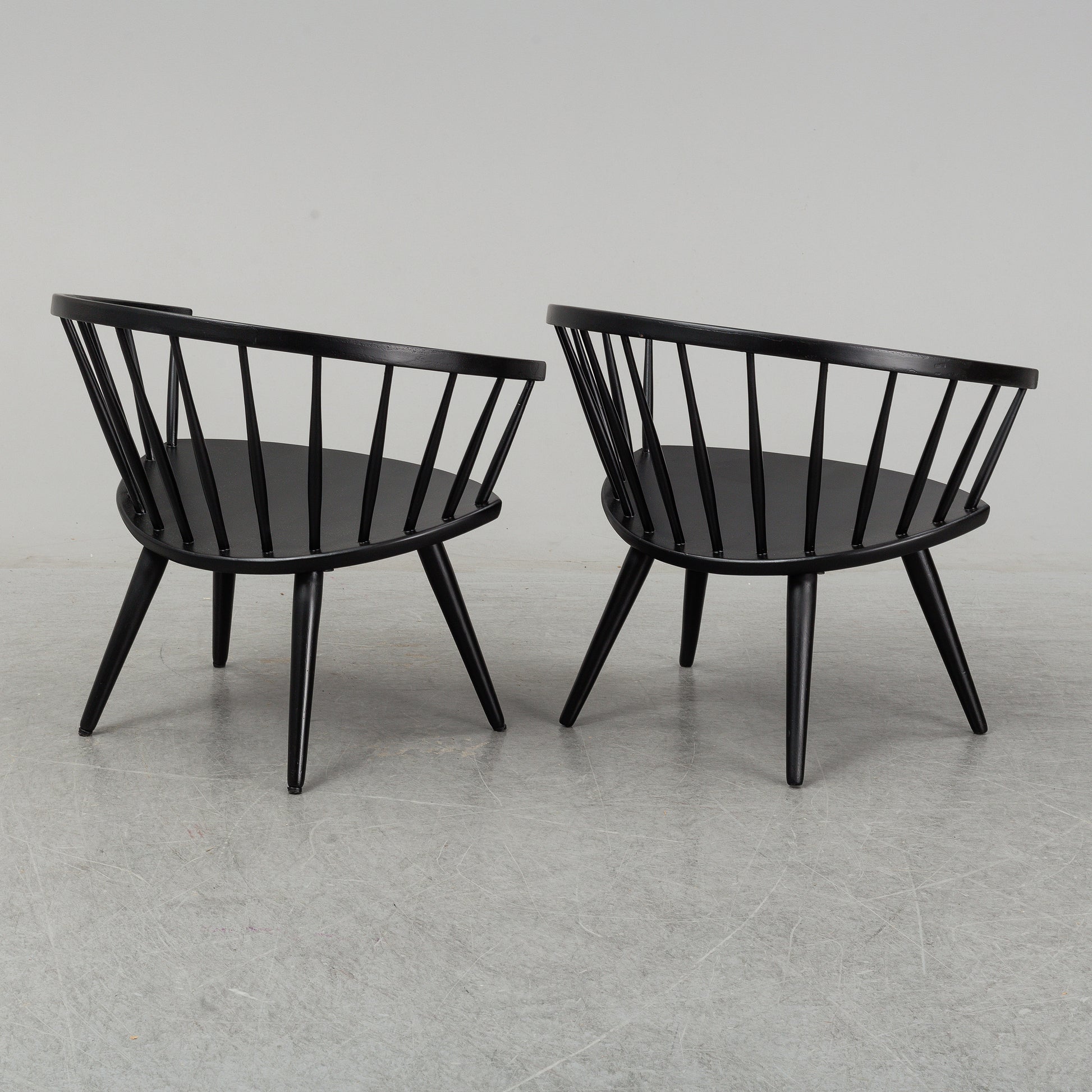 SOLD Swedish Black Spindle Chairs