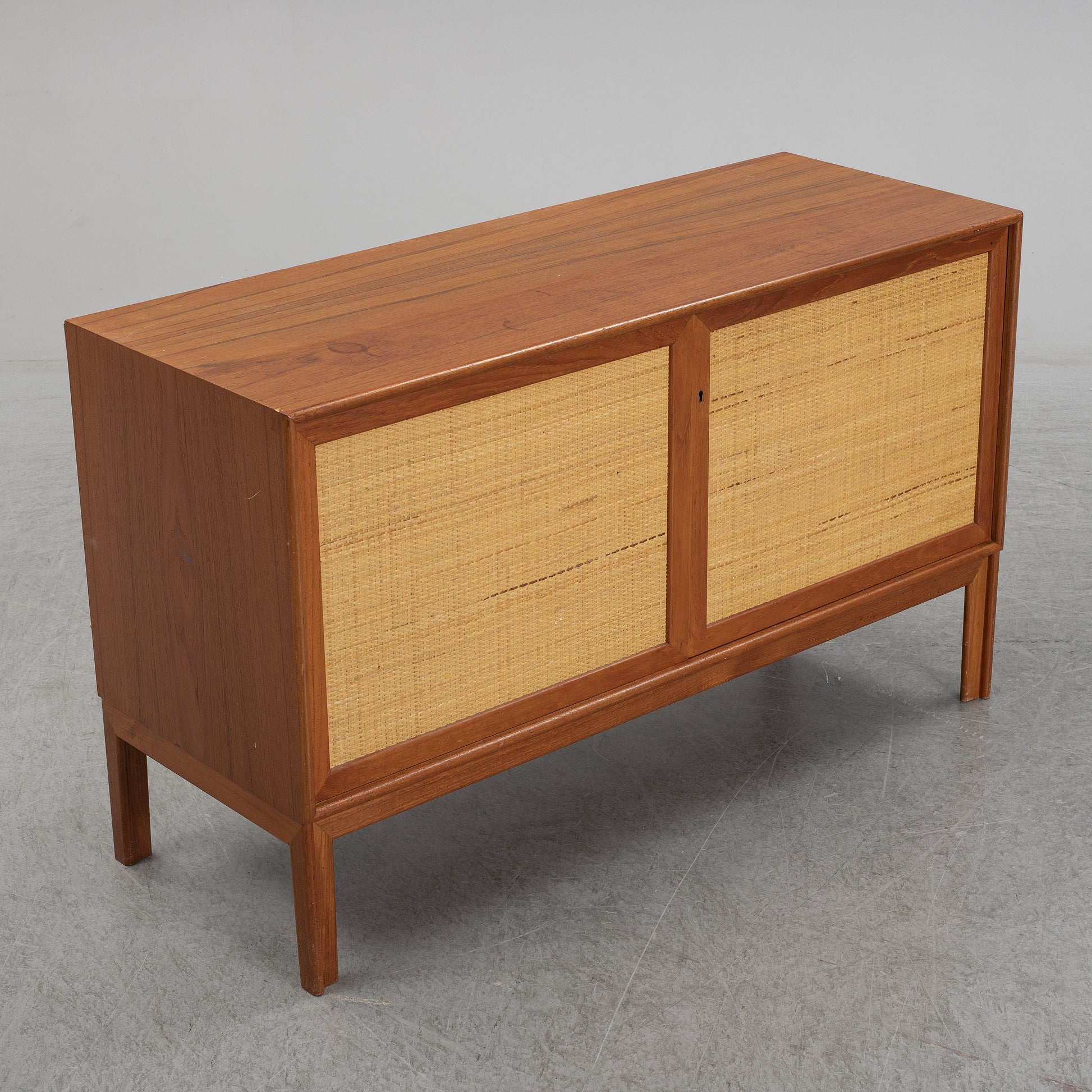 SOLD Alf Svensson Teak and Rattan Sideboard