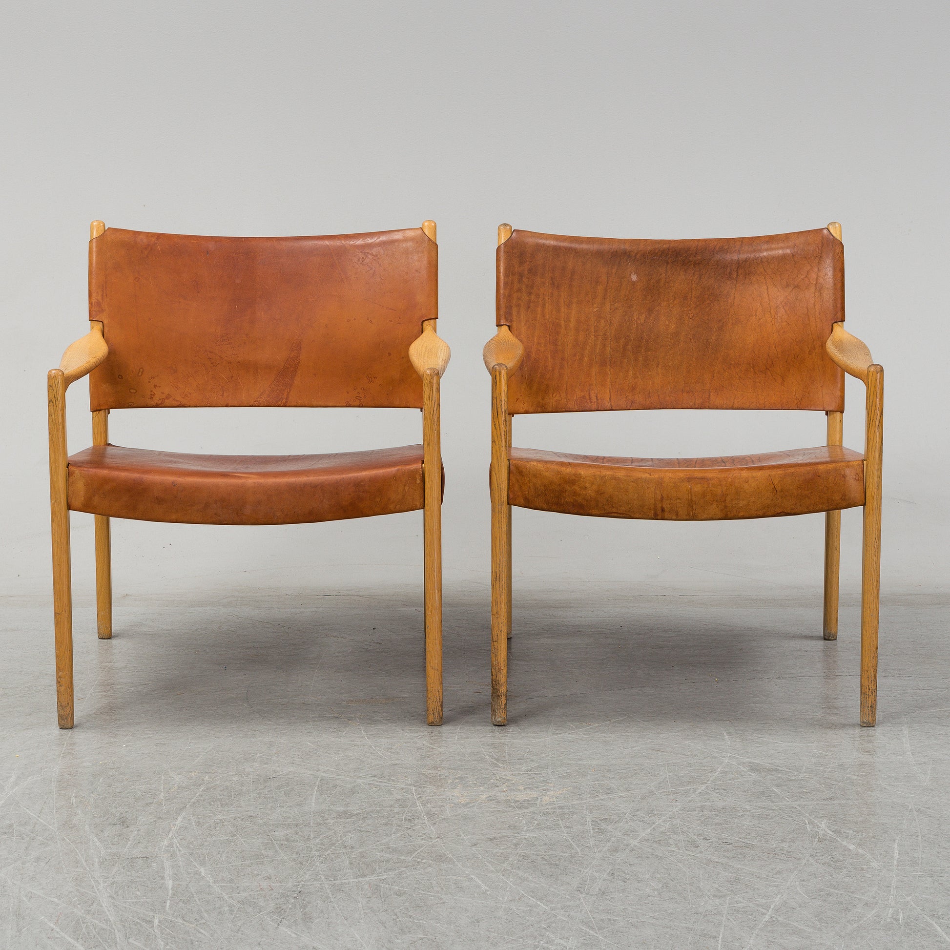SOLD Saddle Leather Loungechairs