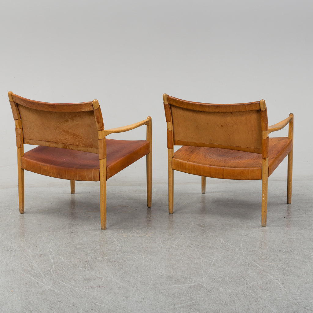 SOLD Saddle Leather Loungechairs