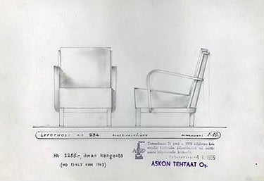 SOLD Asko Finland 1940's Chairs in Ivory Boucle