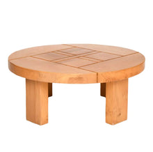 Load image into Gallery viewer, SOLD 1970s Maison Regain Circular Table in Solid Elm
