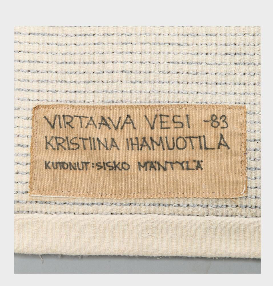 Kristiina Ihamuotila "Virtaava Vesi" (Running Water) | 1980s Vintage Handwoven Finnish Wall Tapestry