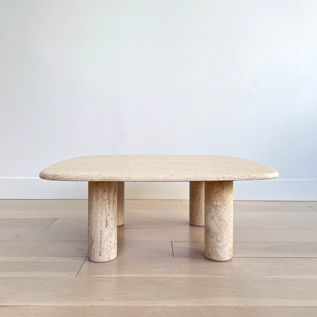 SOLD 1970's Mid-Century Italian Travertine Coffee Table