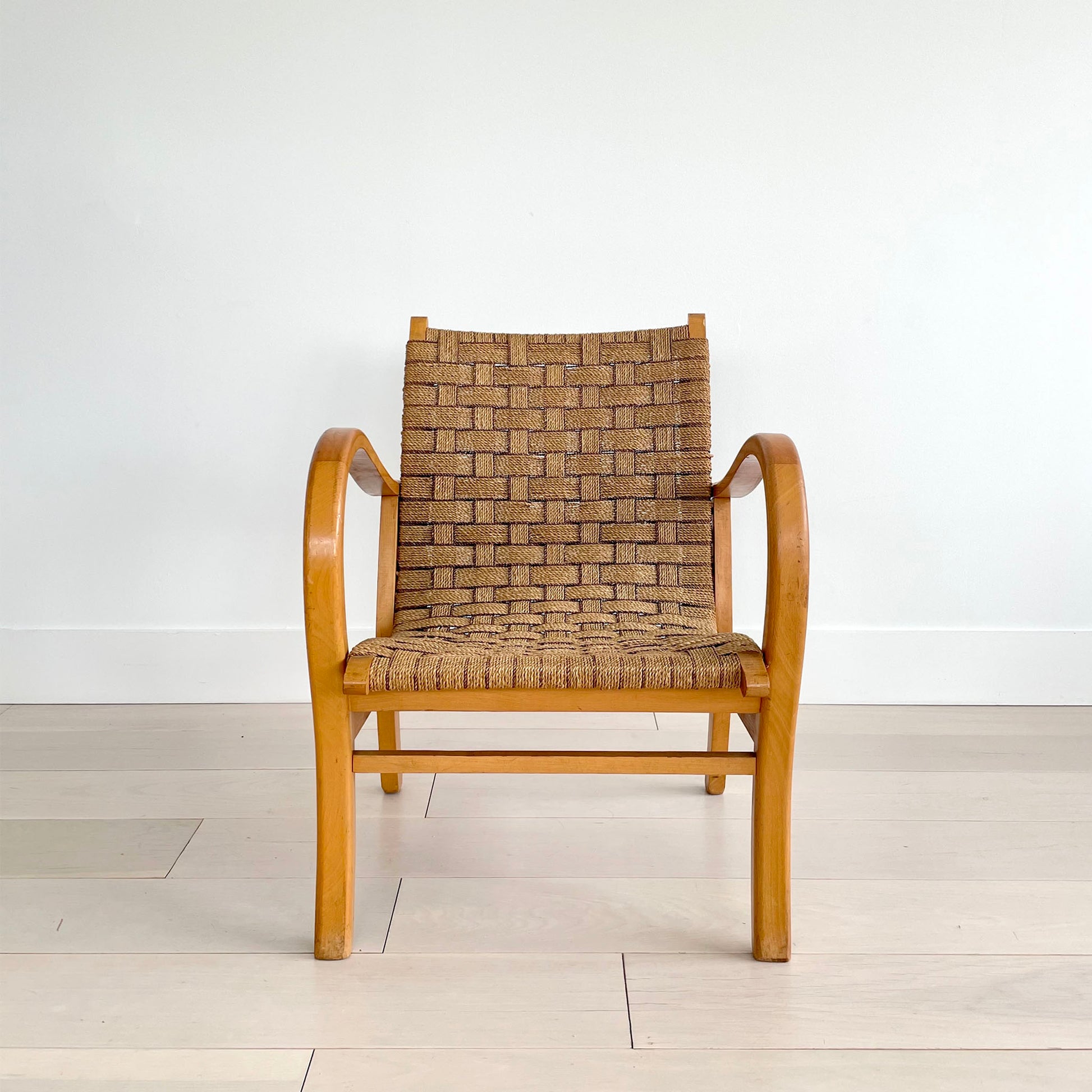 SOLD Erich Dieckmann Bauhaus Bent Wood and Paper Cord, 1925