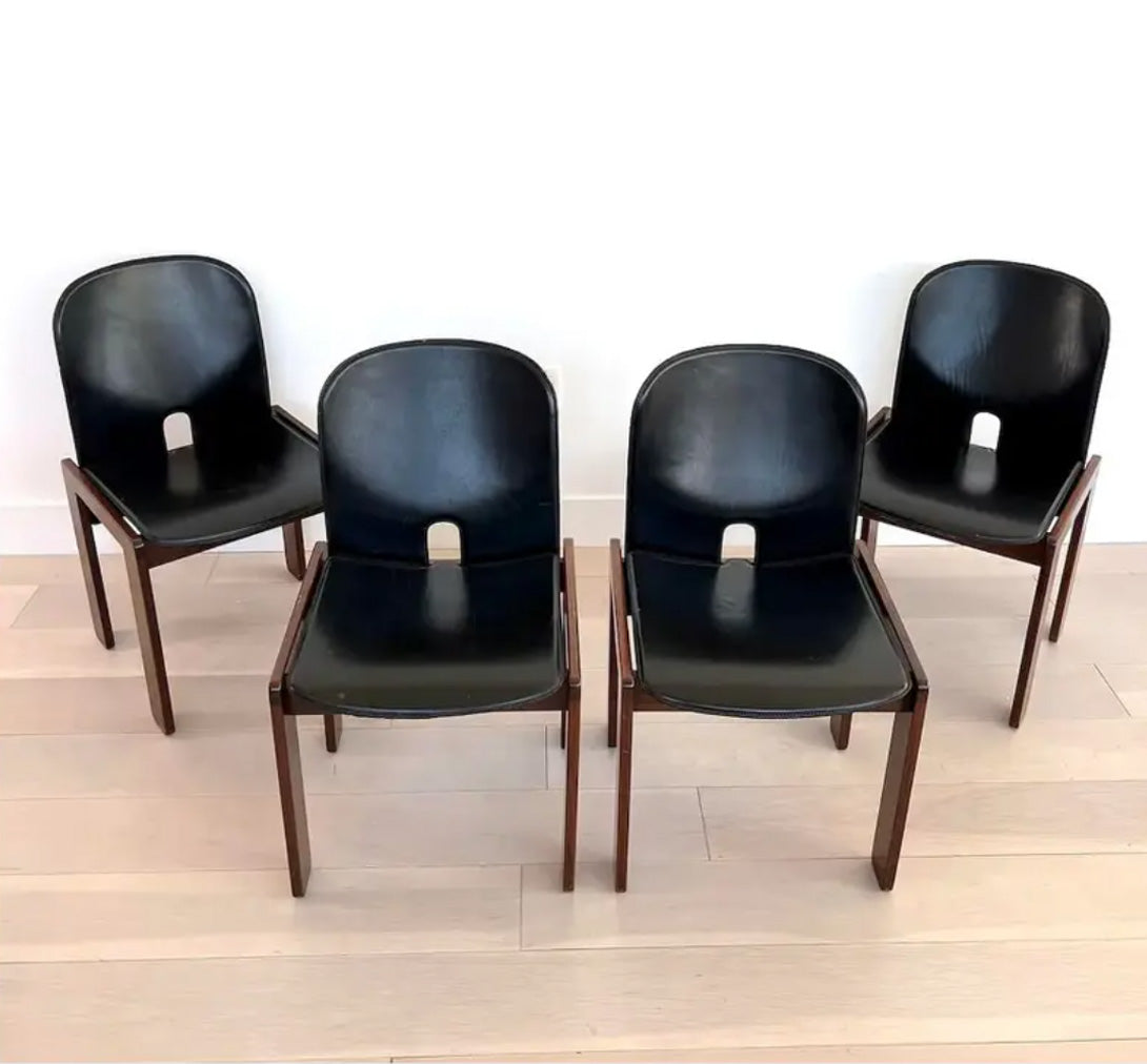 SOLD 1960's Afra and Tobia Scarpa "121" Dining Chairs for Cassina- Set of 4