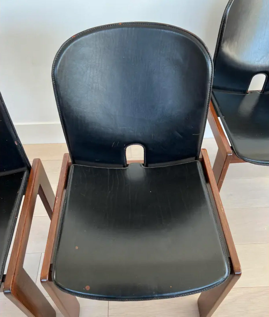 SOLD 1960's Afra and Tobia Scarpa "121" Dining Chairs for Cassina- Set of 4