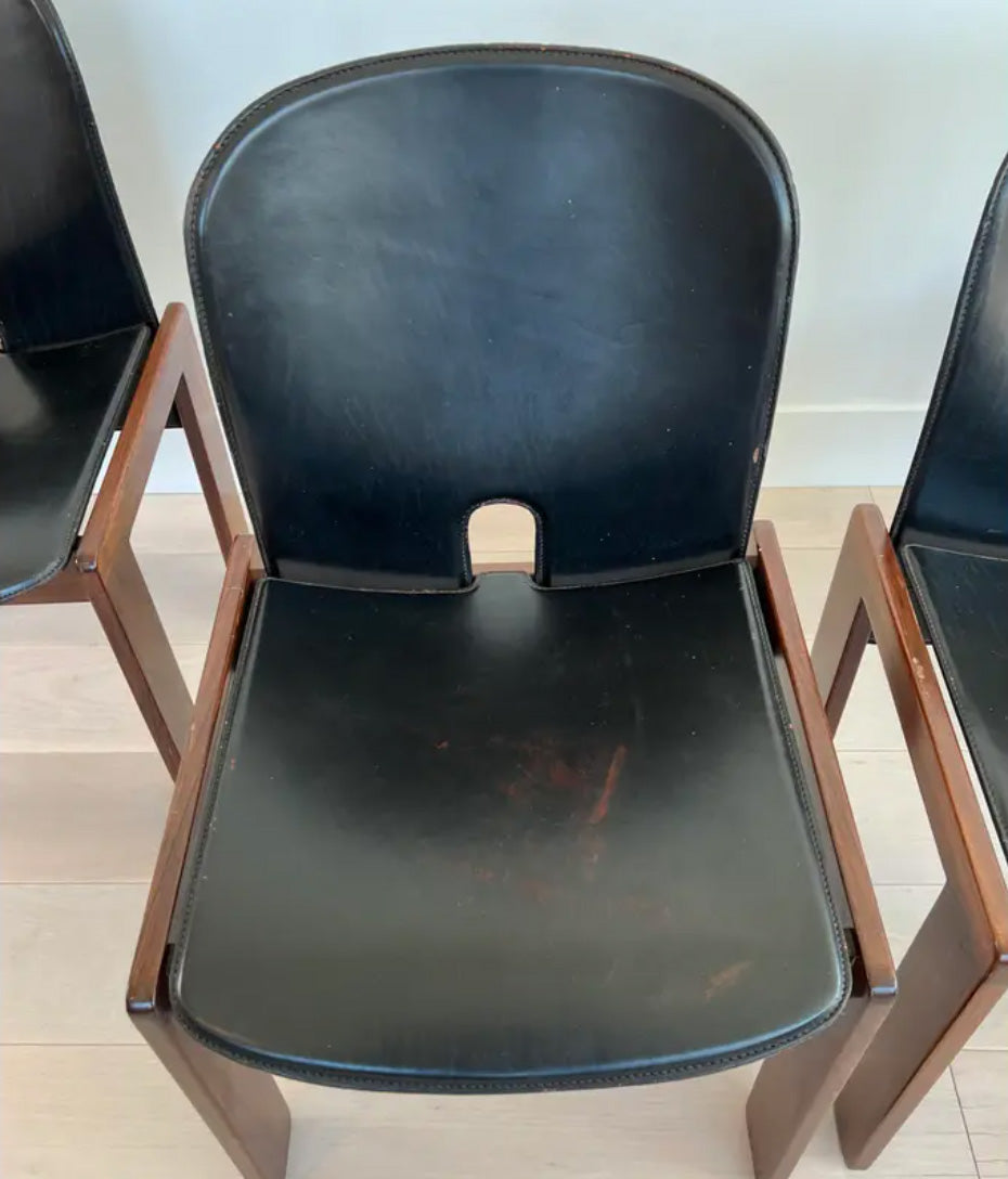 SOLD 1960's Afra and Tobia Scarpa "121" Dining Chairs for Cassina- Set of 4