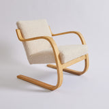SOLD 1960's Alvar Aalto Birch Bentwood Chair with Fluffy Boucle Shearling Model 402