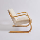 SOLD 1960's Alvar Aalto Birch Bentwood Chair with Fluffy Boucle Shearling Model 402
