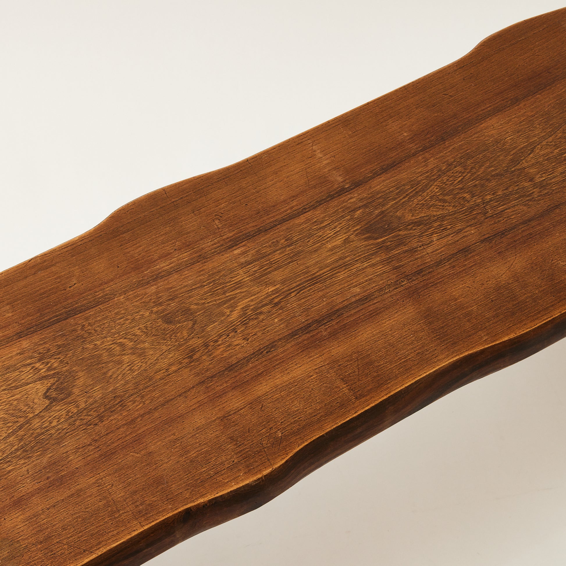 SOLD Mid Century Brutalist Elm Bench by Olavi Hanninen, Finland