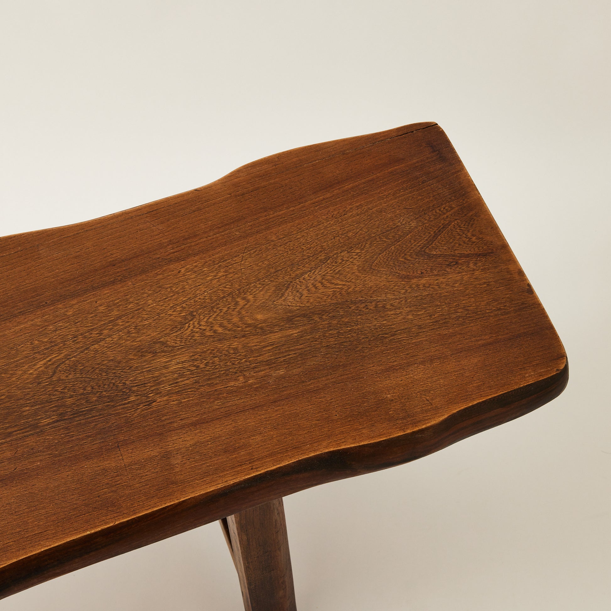 SOLD Mid Century Brutalist Elm Bench by Olavi Hanninen, Finland