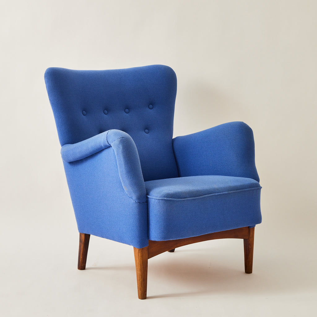 SOLD Danish Easy Chair made by Fritz Hansen, stained beech frame, 1930's-40's