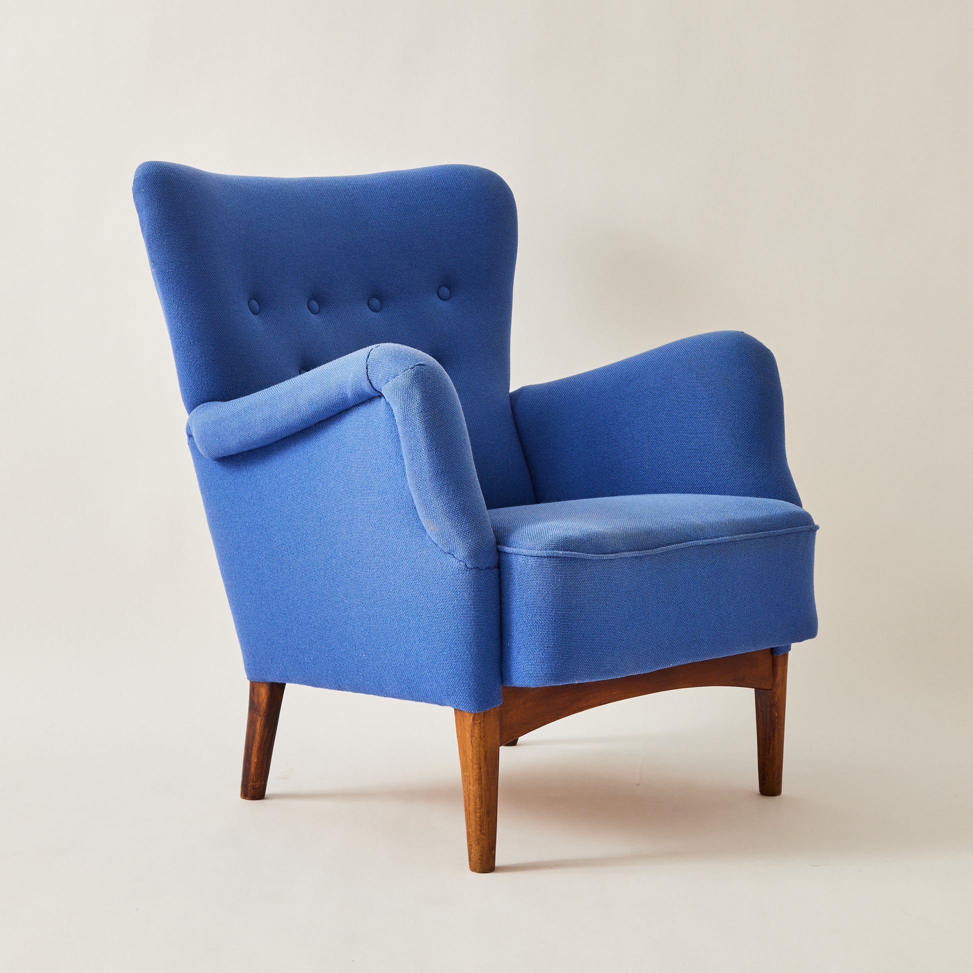 SOLD Danish Easy Chair made by Fritz Hansen, stained beech frame, 1930's-40's
