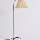 SOLD 1960s Mid Century Mads Caprani Lamp with Pleated Shade and Bentwood Stand