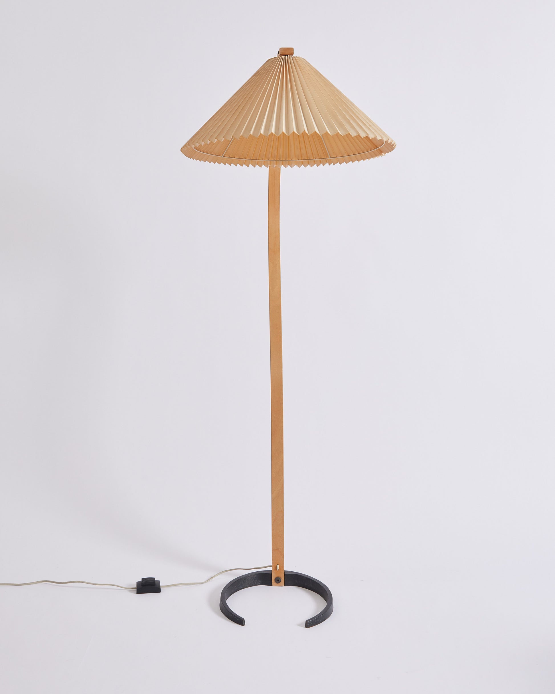 SOLD Mads Caprani Danish Floor Lamp With Pleated Shade