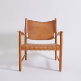 SOLD Danish Mid Century Safari Leather Lounge Chair