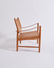 Load image into Gallery viewer, Danish Mid Century Safari Leather Lounge Chair
