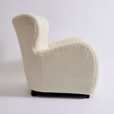 SOLD Danish Lounge Chair 1940's, Ivory sheepskin