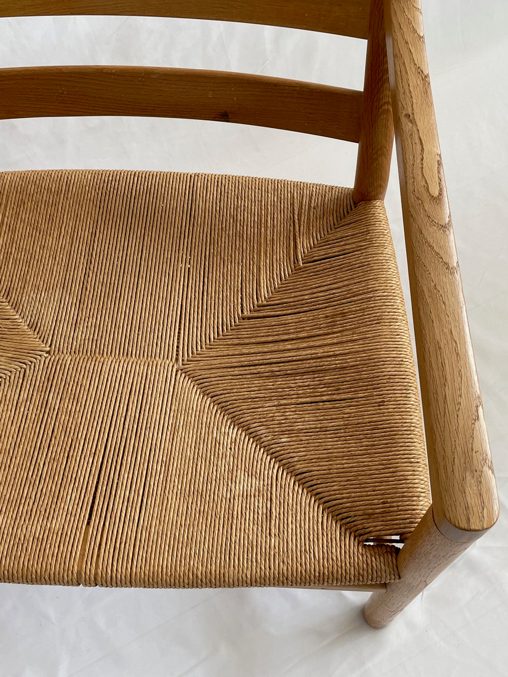 SOLD Hans Wegner Oak and Rush Chairs