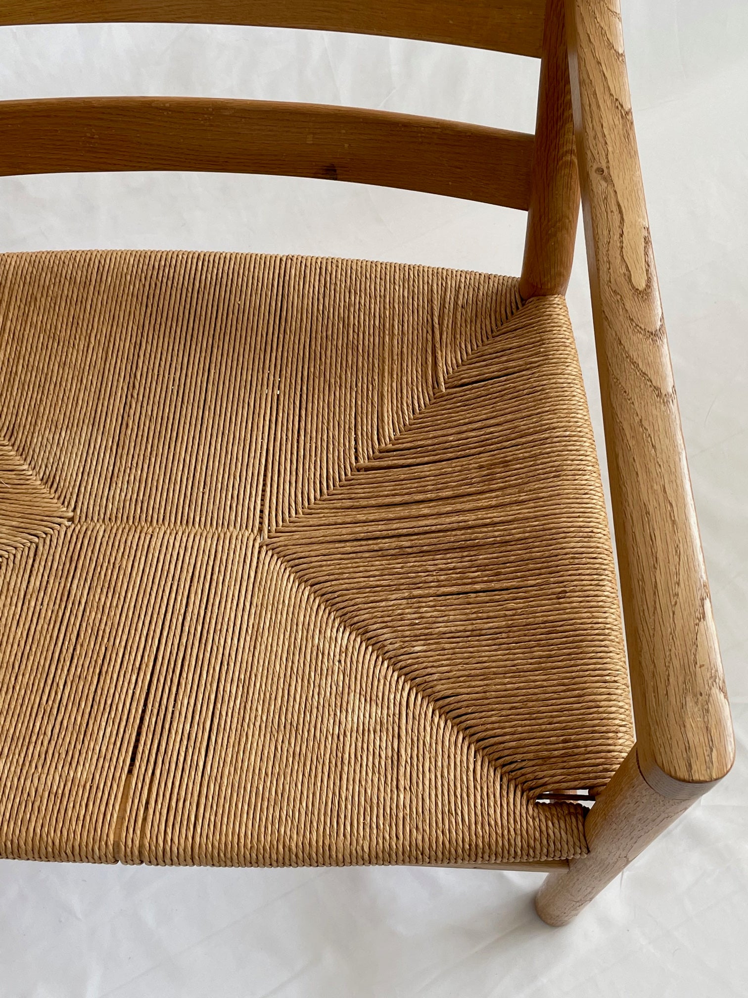 SOLD Hans Wegner Oak and Rush Chairs