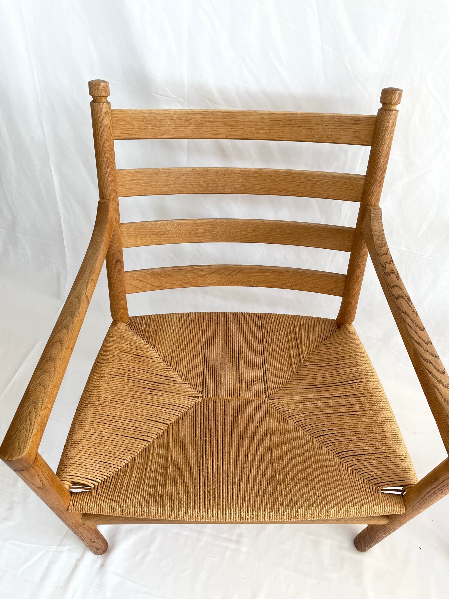 SOLD Hans Wegner Oak and Rush Chairs