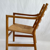 SOLD Hans Wegner Oak and Rush Chairs