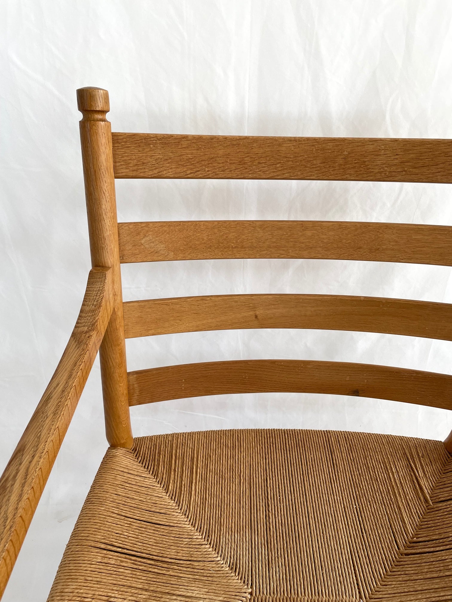 SOLD Hans Wegner Oak and Rush Chairs