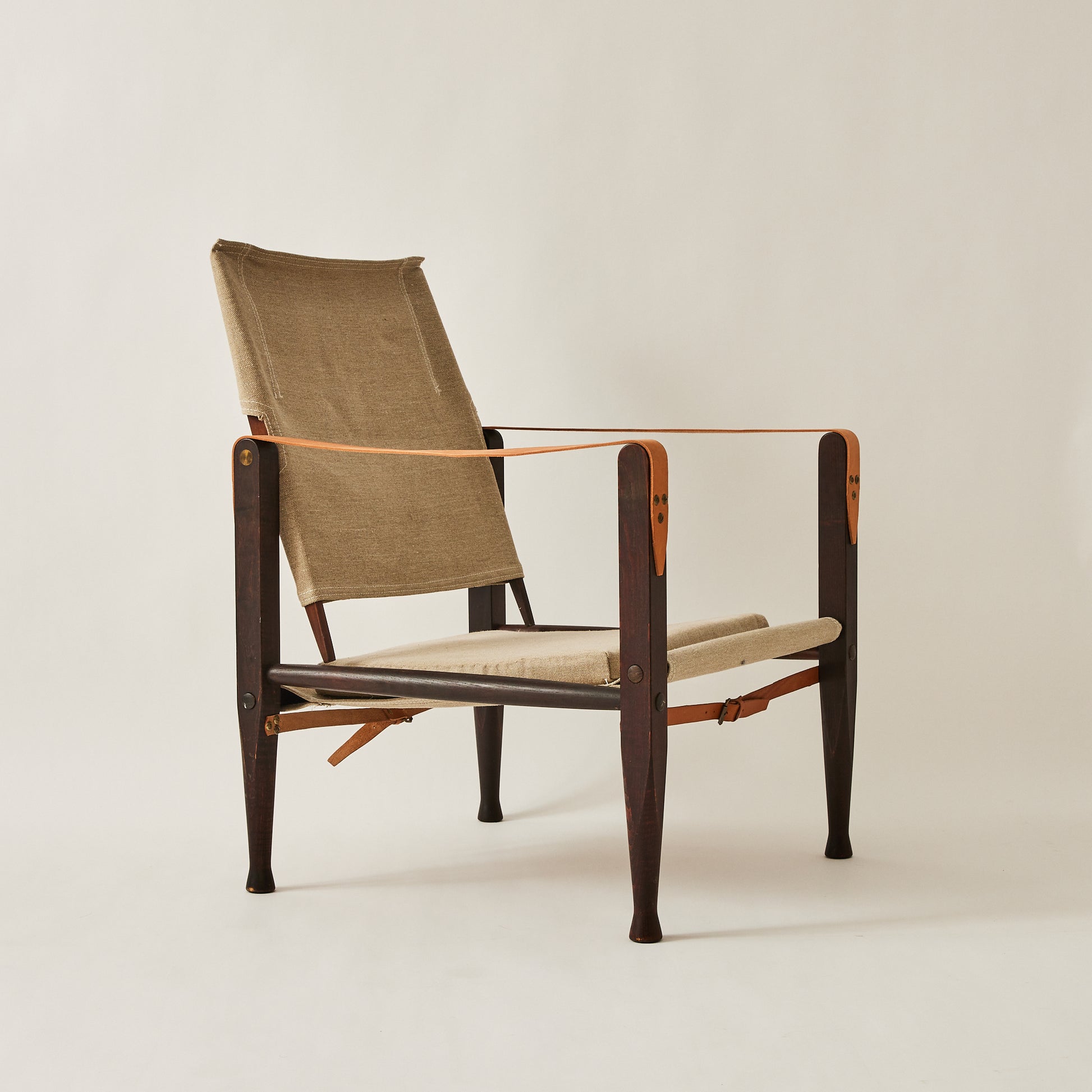 SOLD Kaare Klint Safari Chairs for Rud Rasmussen in Ash and Canvas