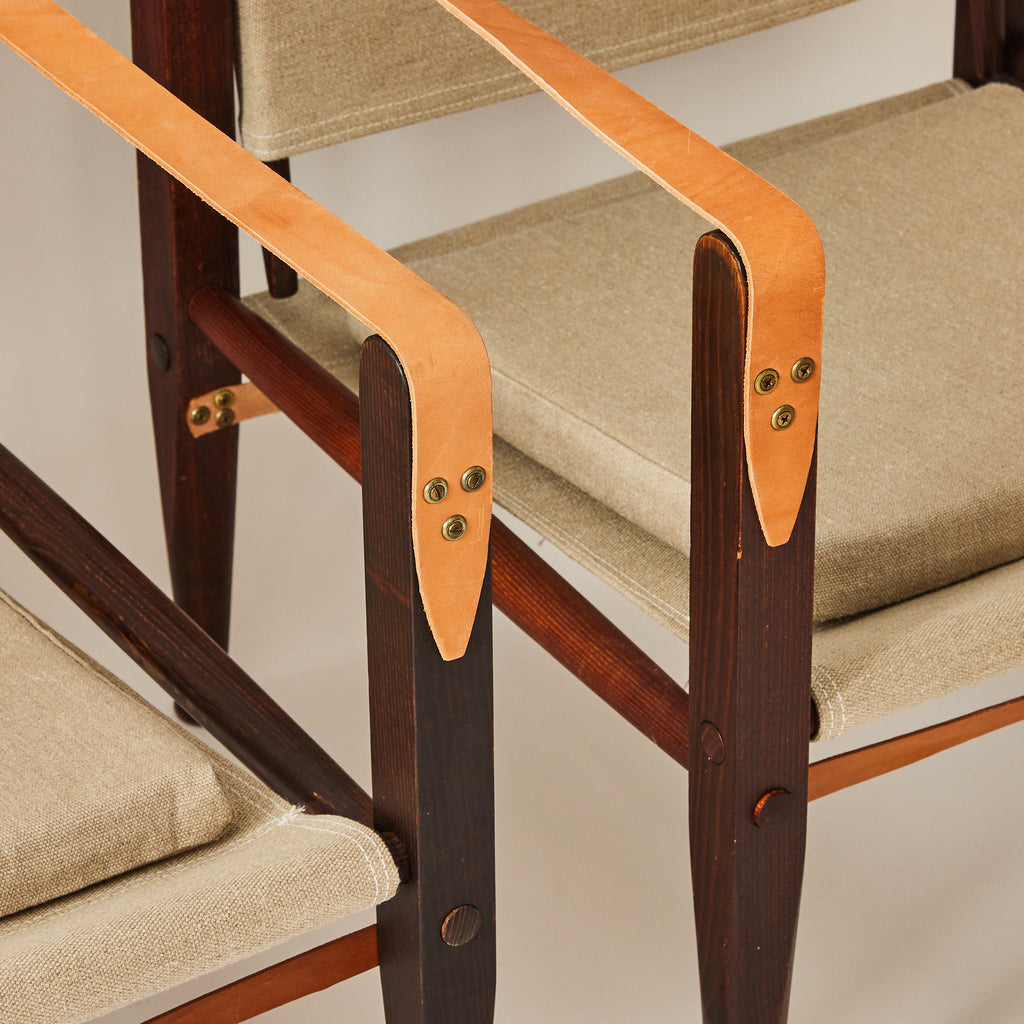 SOLD Kaare Klint Safari Chairs for Rud Rasmussen in Ash and Canvas