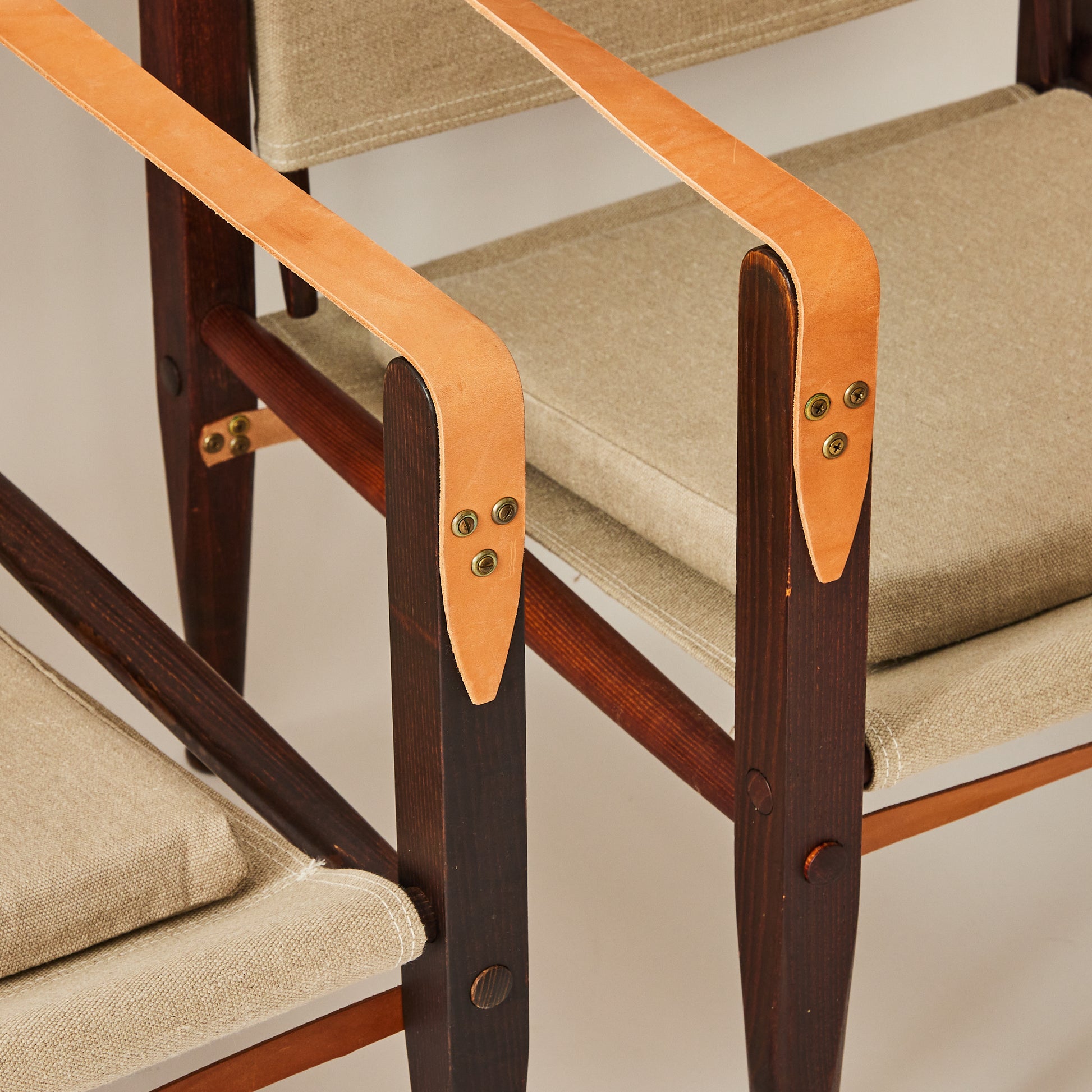 SOLD Kaare Klint Safari Chairs for Rud Rasmussen in Ash and Canvas