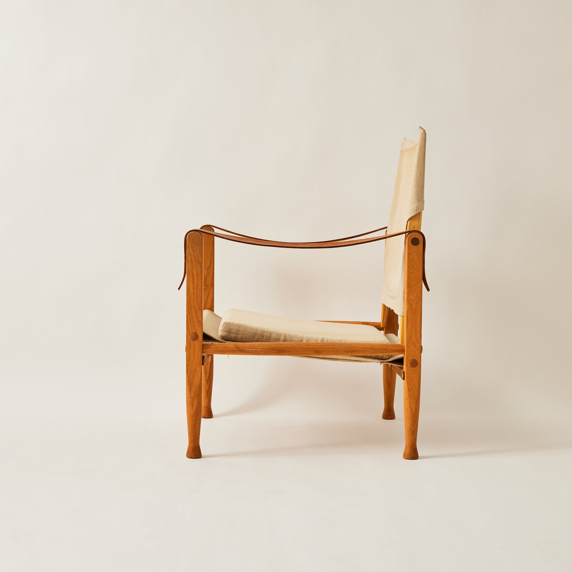 SOLD Kaare Klint Safari Chairs for Rud Rasmussen in  and Canvas