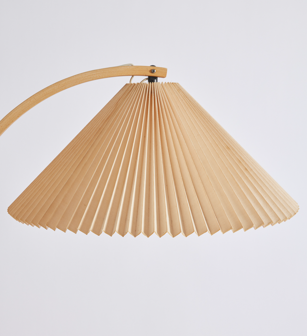 SOLD Mads Caprani Danish Floor Lamp With Pleated Shade