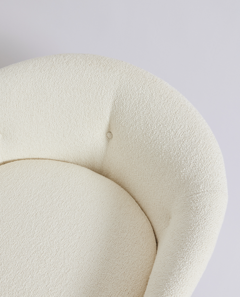 SOLD Mid Century Milo Baughman Swivel and Tilt Tub Chairs in Ivory Boucle