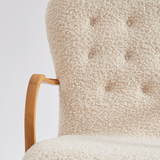 SOLD Danish Modern Lounge Chair in Curly Boucle Sheepskin