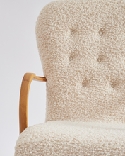 Load image into Gallery viewer, SOLD Danish Modern Lounge Chair in Curly Boucle Sheepskin
