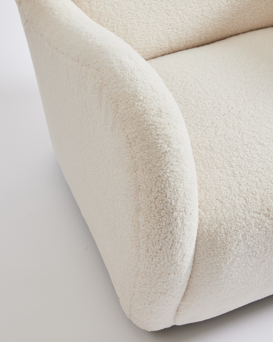 SOLD Danish Lounge Chair 1940's, Ivory sheepskin