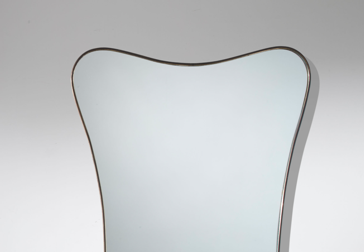 SOLD Italian Mirror, Brass and Mirrored Crystal 1950's